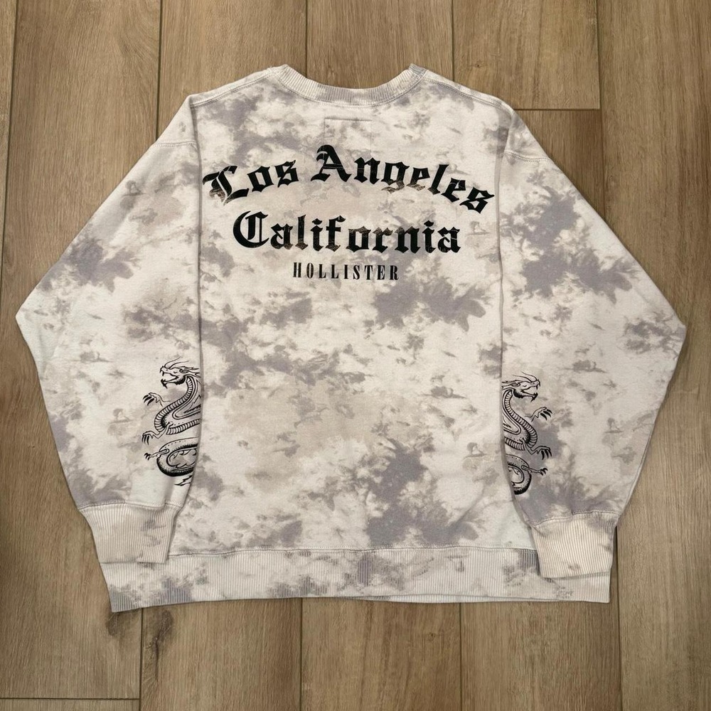 Hollister Co. Los Angeles California Sweatshirt dragon graphics tie-dye size S